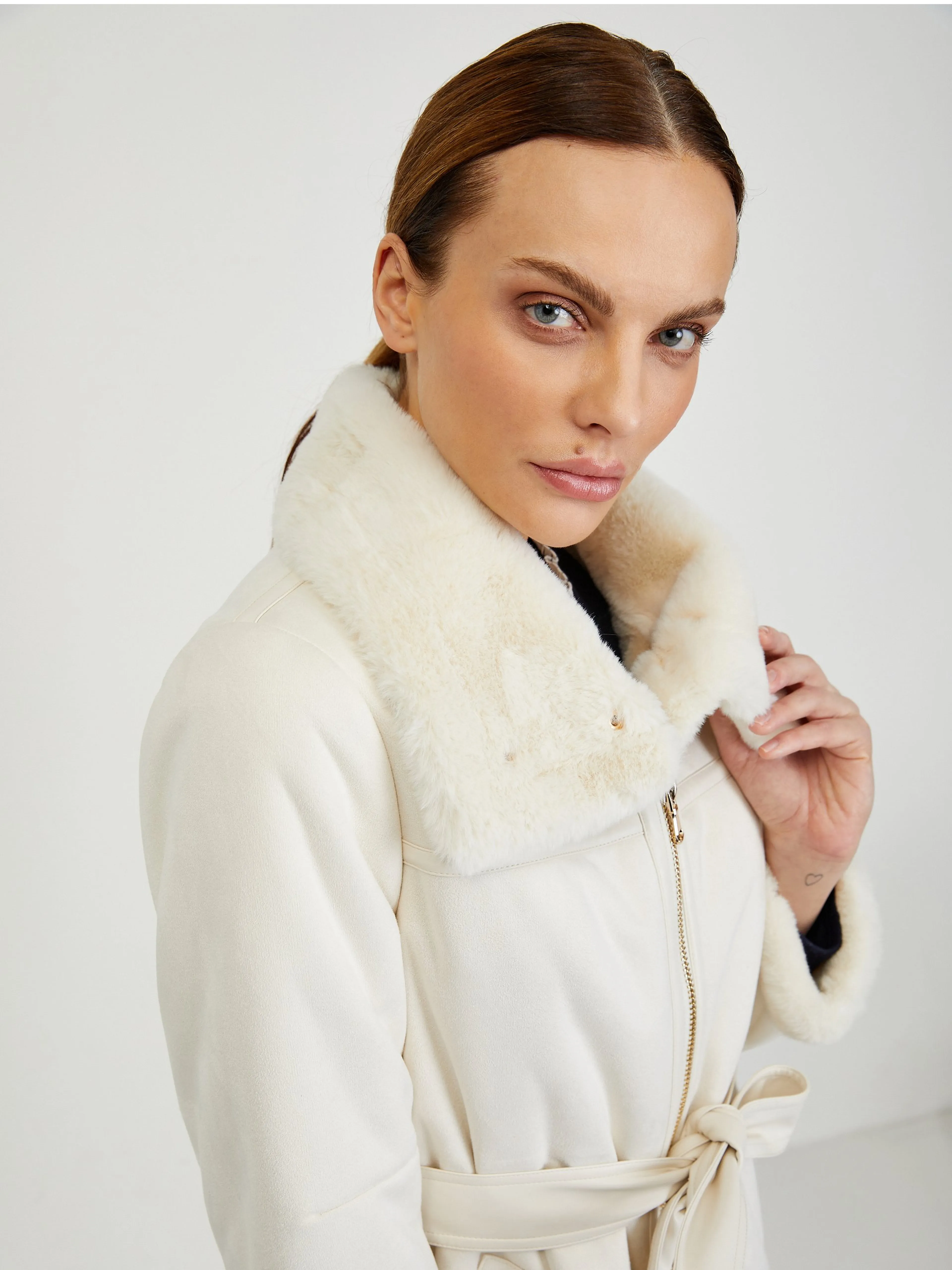 Cremefarbene Damen Wildlederjacke ORSAY