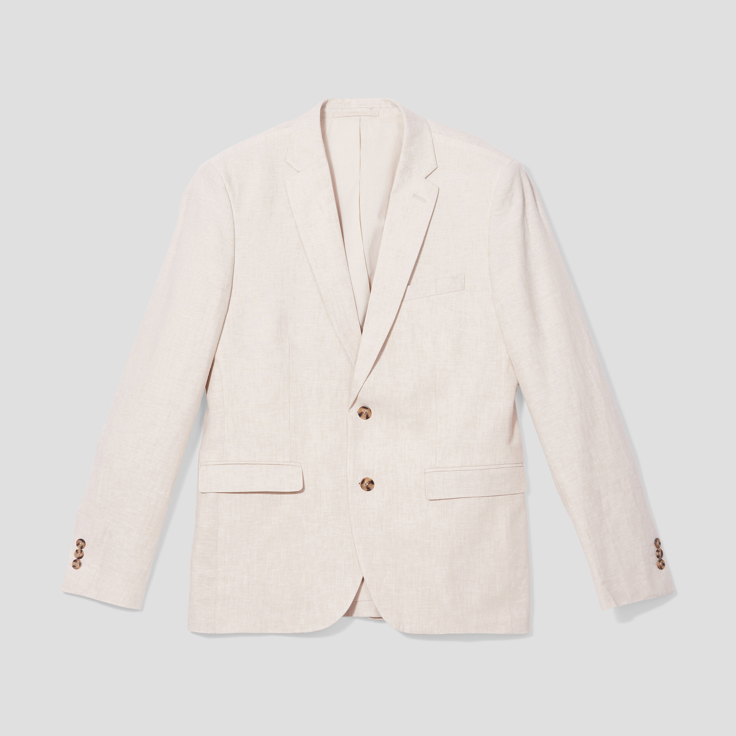 Veste esprit blazer droite courte en lin ecru homme | La Halle