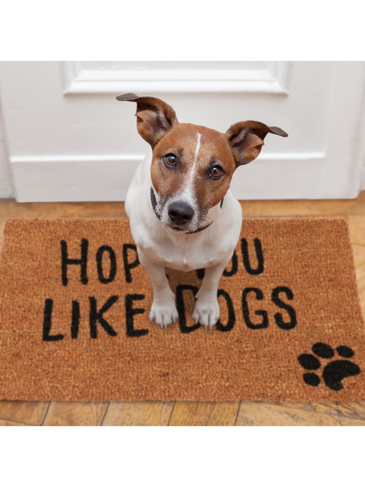 relaxdays Fußmatte Hope you like dogs in Natur - 40 x 60 cm günstig kaufen onesize