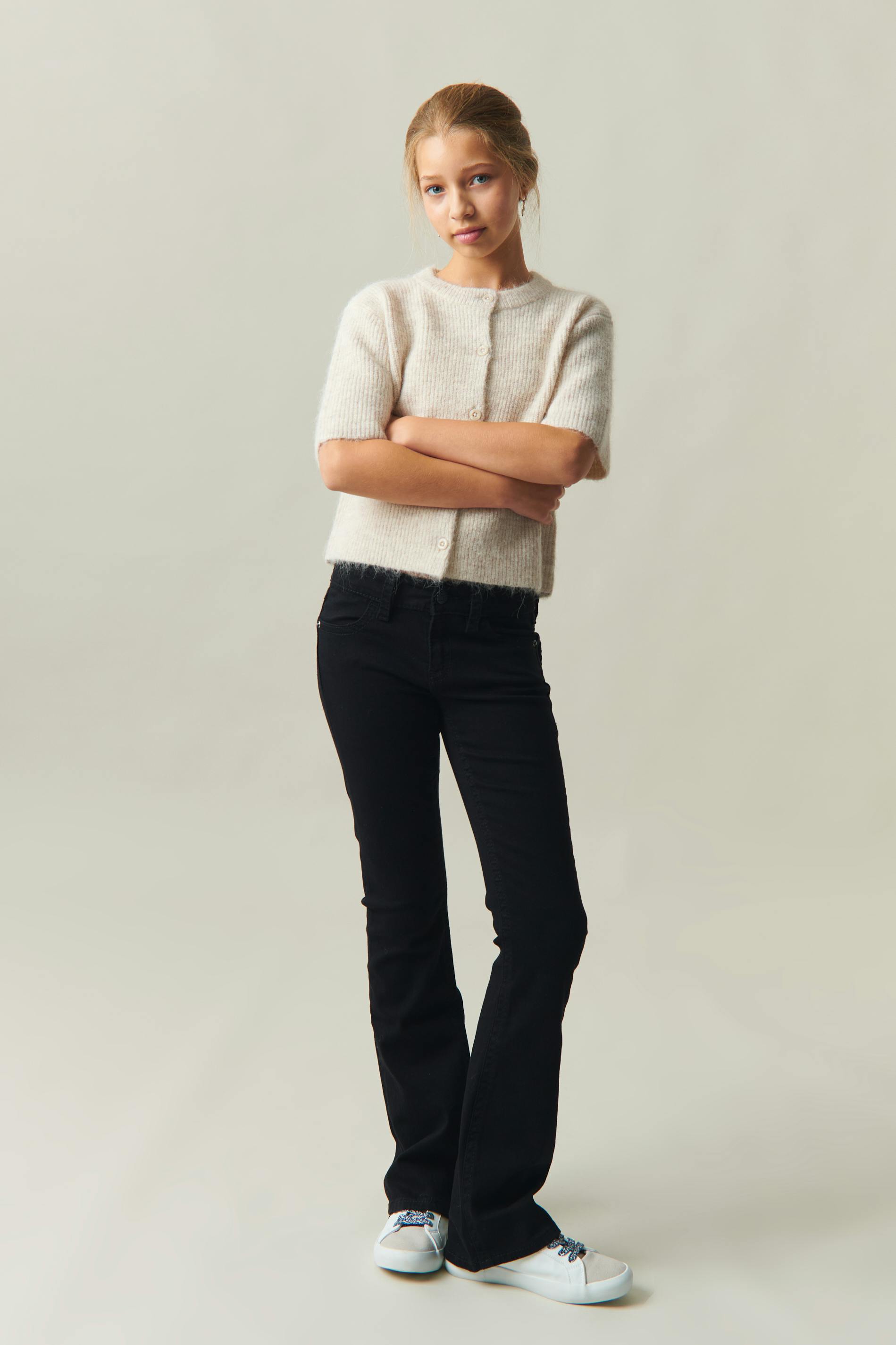 Low boot embroidery jeans