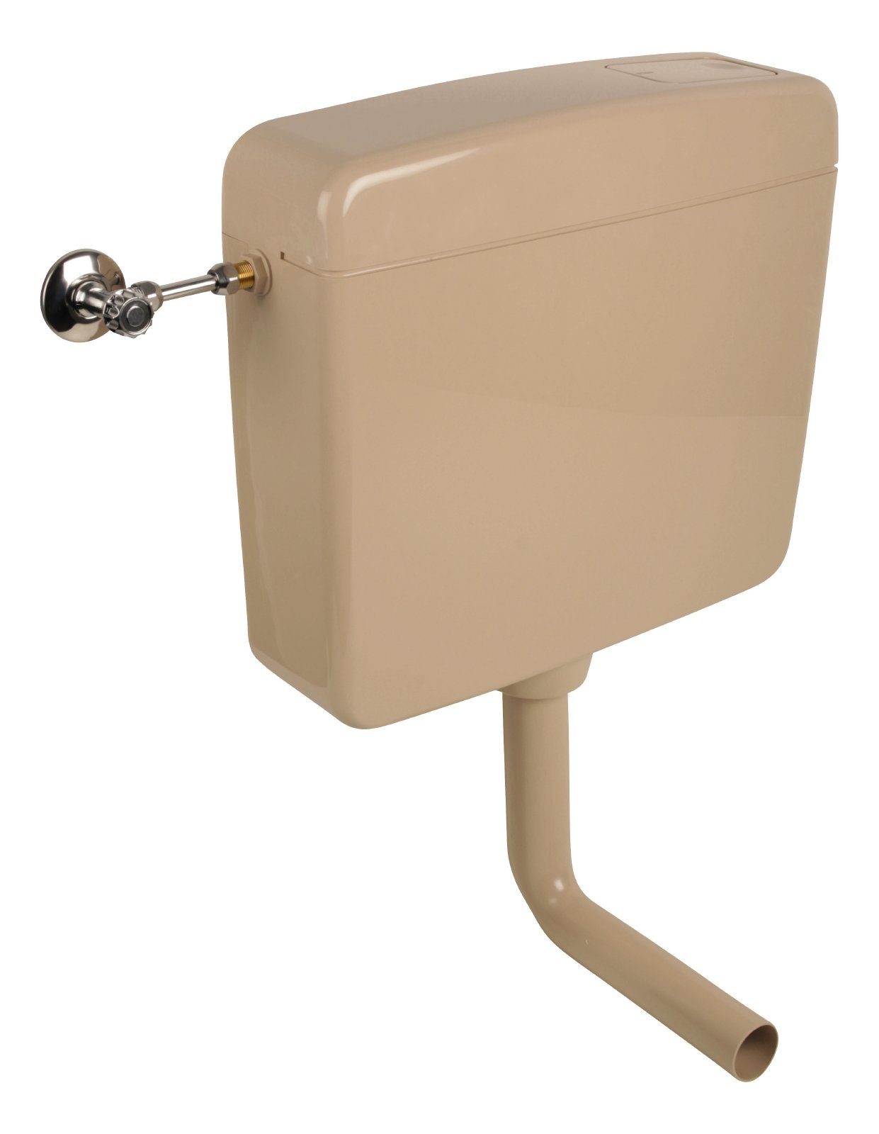 SANITOP WINGENROTH Spülkasten Opal, 9 l, Komplett-Set, Anschluss links oder rechts, Anschlussset hinten separat, Aufputz, Beige-Bahamabeige, Spül-Stopp Taste, Sparspülung, 210225