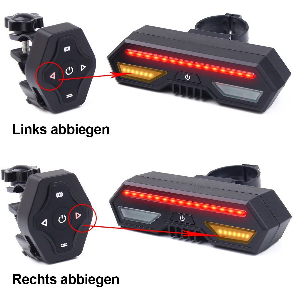 MUPOO Fahrrad-Rücklicht Rücklicht, LED Akku Stableuchte, Fahrradbeleuchtung, Fahrrad-Rückleuchte, aufladbar Wasserdichte Led-Licht