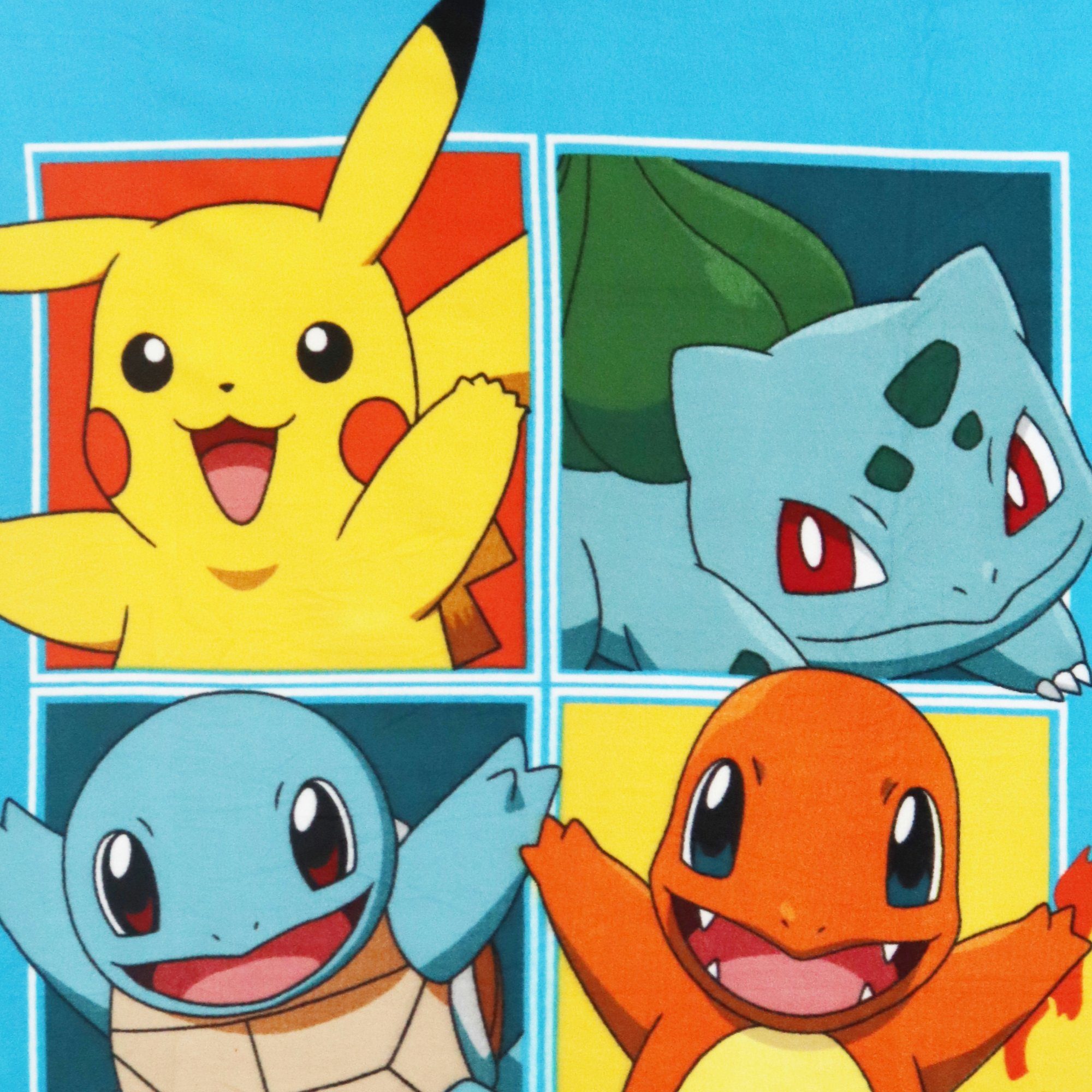 Wohndecke Pokemon Pikachu Shiggy Glumanda Kinder Fleecedecke, POKÉMON, leichte Kuscheldecke Gr. 100x140 cm