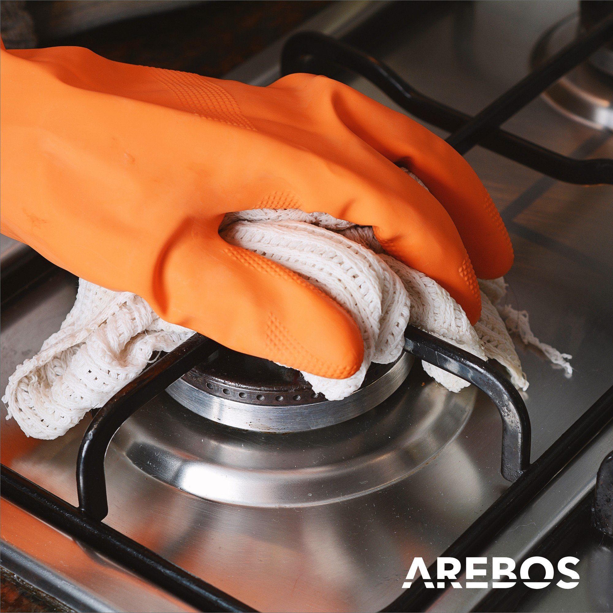 Arebos Gas-Kochfeld Gasherd AR-HE-GH58, Edelstahl, Geeignet für Erdgas oder Propangas, Gasherd, Gaskocher