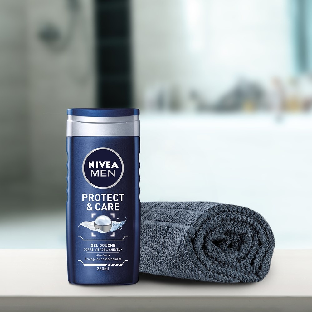 nivea PROTECT&CARE - Gel douche 3en1 visage corps&cheveux Shampoing douche homme