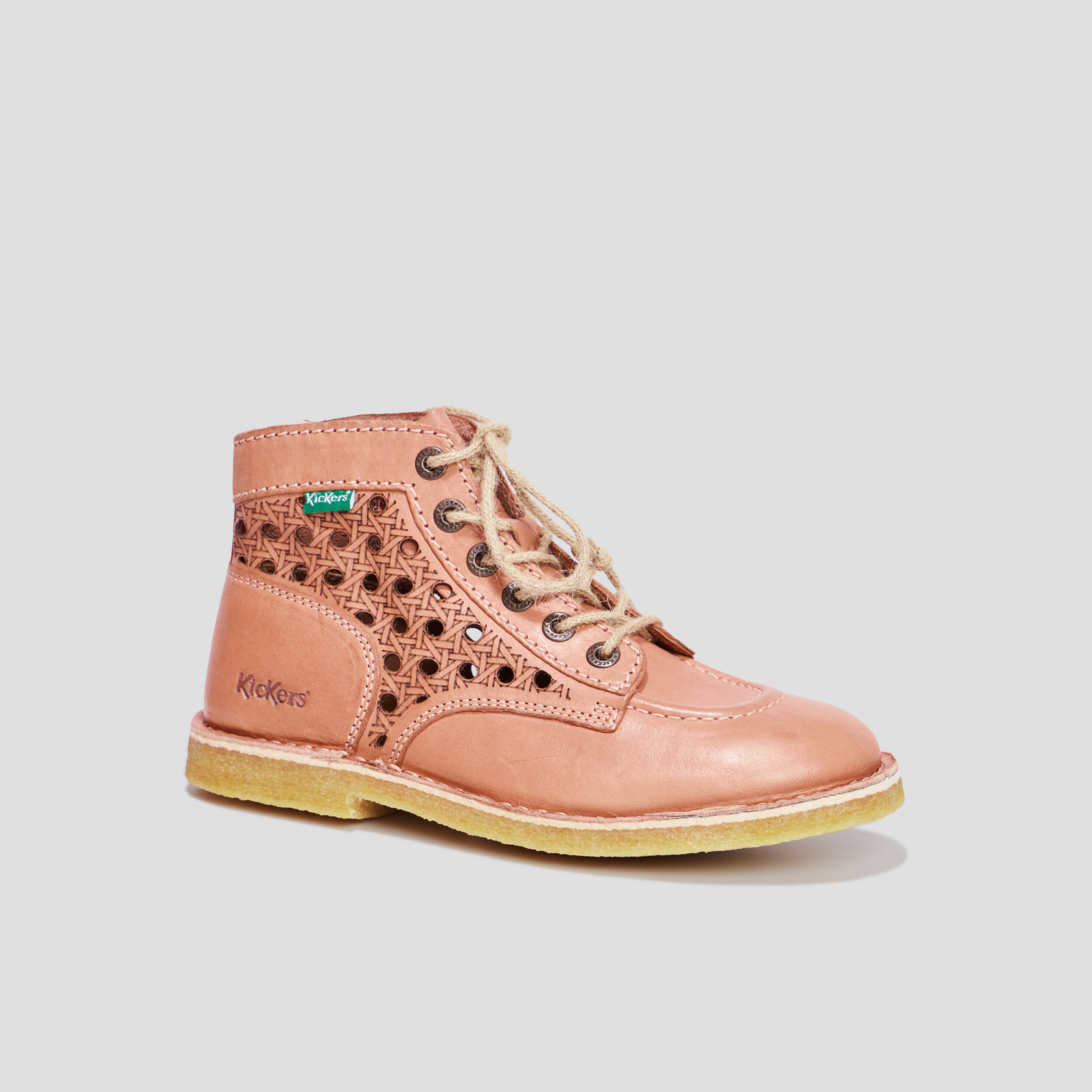 Bottines en cuir Kickers Kicklegend orange clair femme | La Halle
