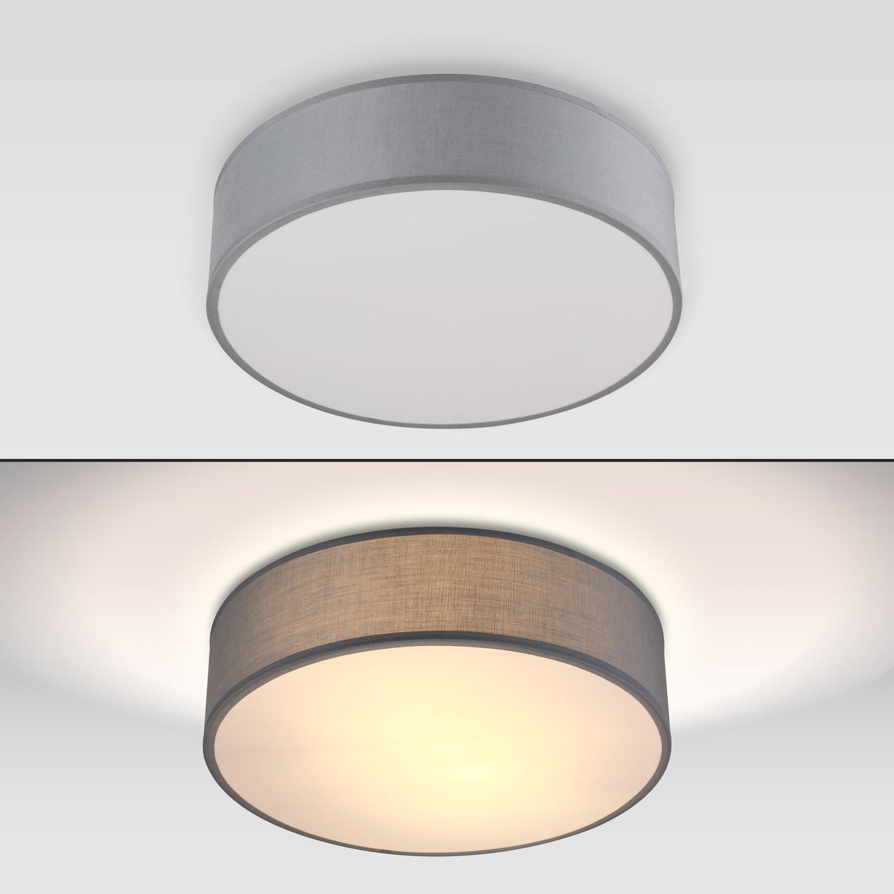 Casaria monzana® Deckenlampe Grau Stoff Ø38cm