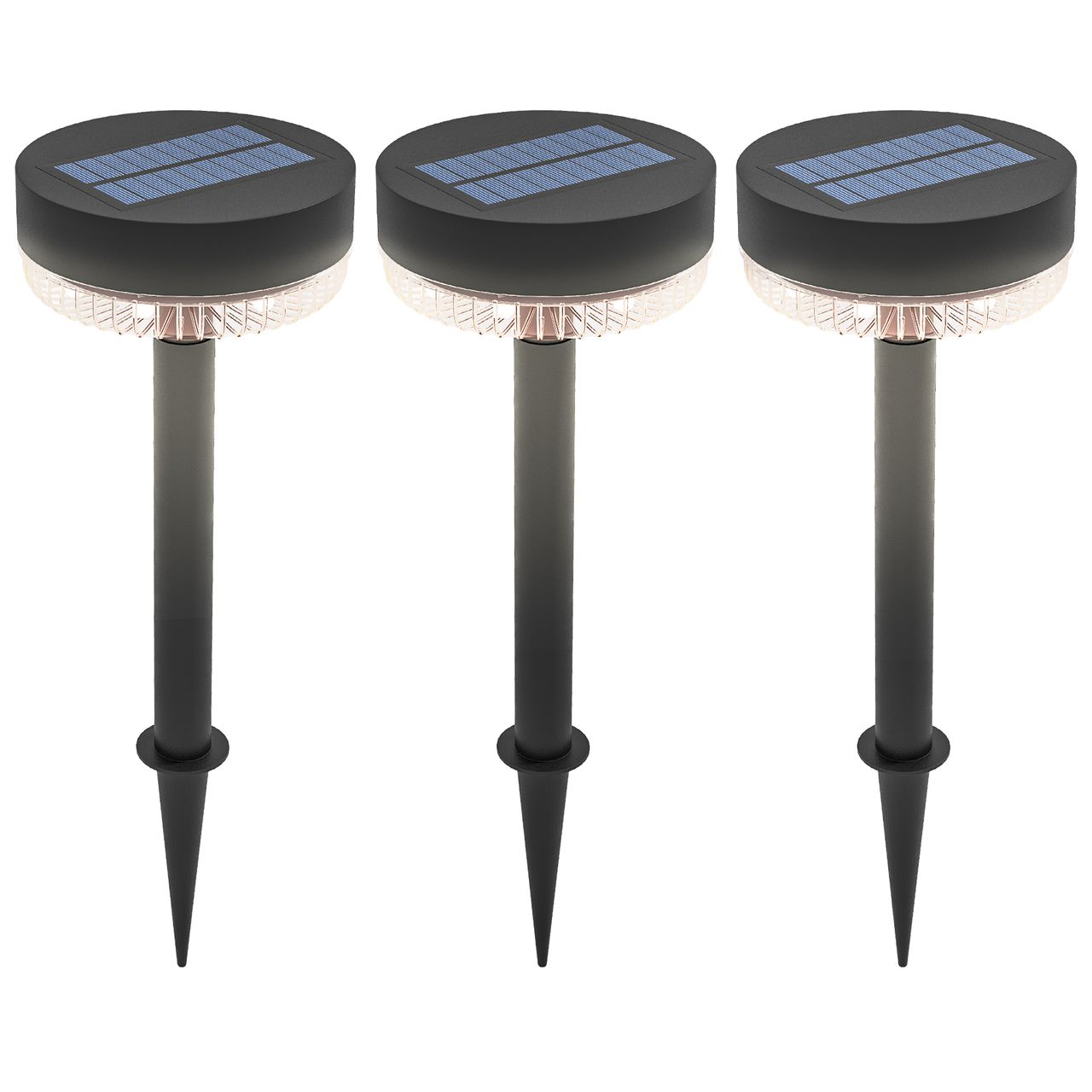 Outsunny Solarlampe 3 Stück Solarleuchte Solar Gartenleuchte mit Warmweiß Lichte