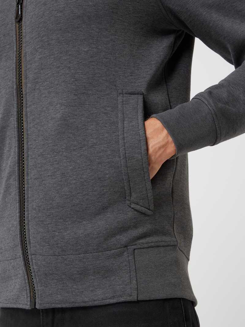 Sweatjacke in Melange-Optik in anthrazit meliert