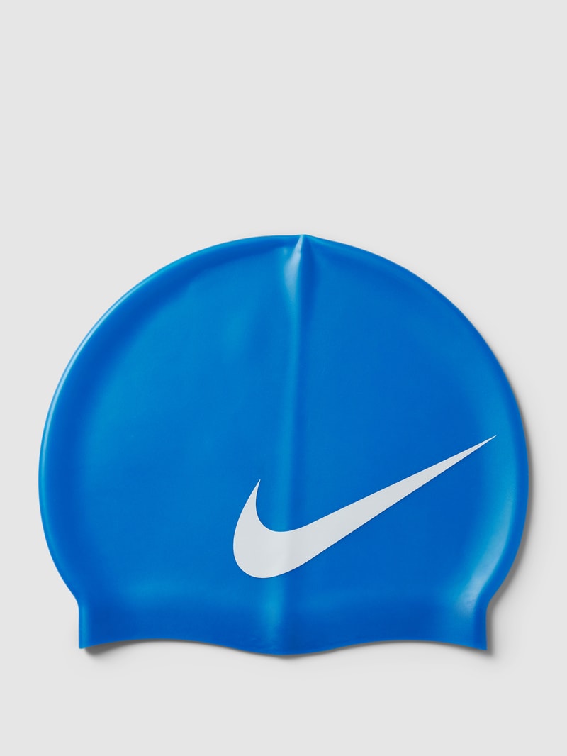 Badekappe mit Label-Print Modell 'BIG SWOOSH CAP' in royalblau