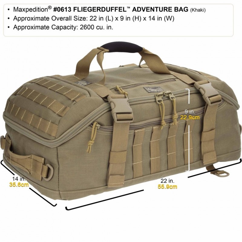 Maxpedition Militärrucksack, Fliegerduffel Adventure Bag Khaki.