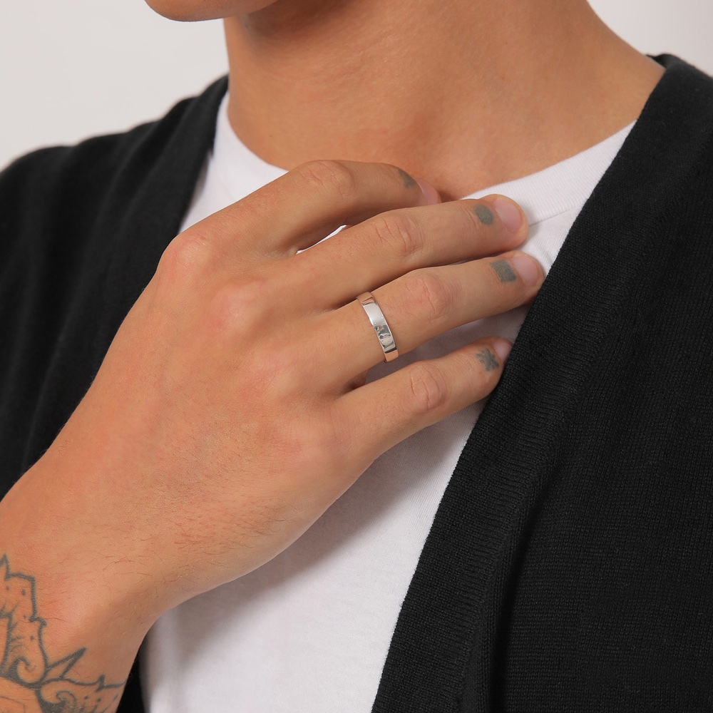 KUZZOI KUZZOI Bague Bague pour homme - Amitié minimale de base en argent sterling 925 Bague