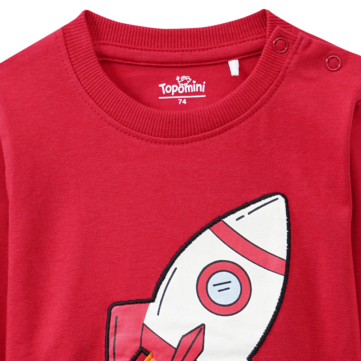 Baby Langarmshirt mit Raumschiff-Applikation