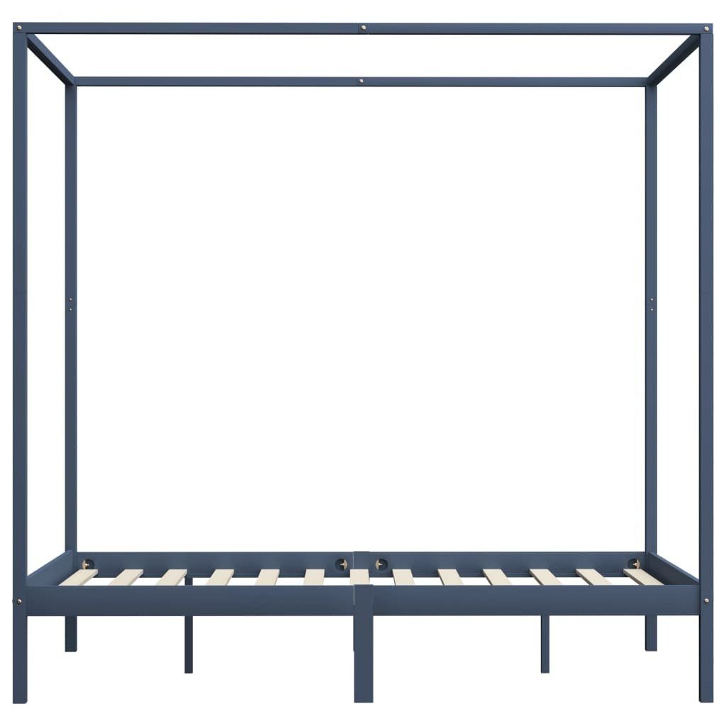 möbelando Himmelbett 299785 (LxBxH: 204x144x200 cm), aus Kiefer in Grau