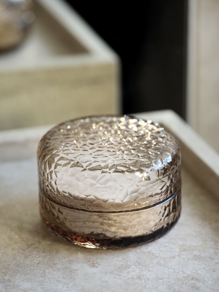 Pot GENÉVAD Ø10 x H6 cm en verre brun