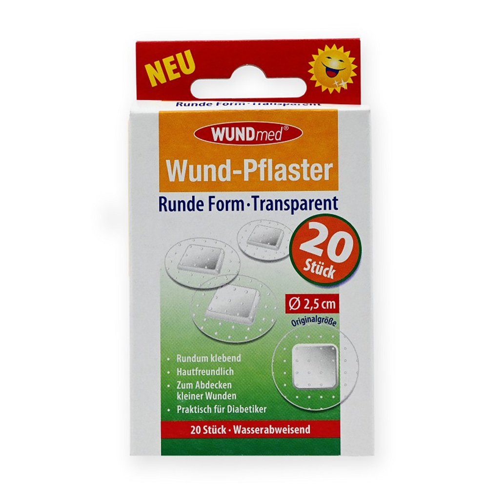 Axisis GmbH Pflaster WUNDPFLASTER 2,5 cm rund transparent, 20 St (20 St)