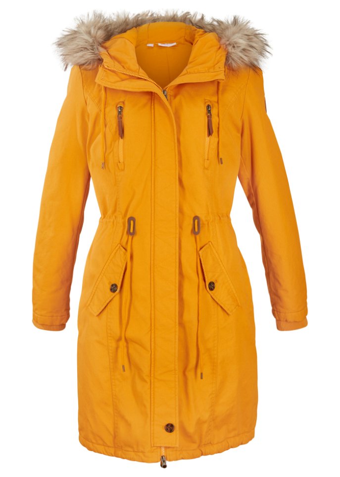Winterparka mit Fellimitat-Kapuze