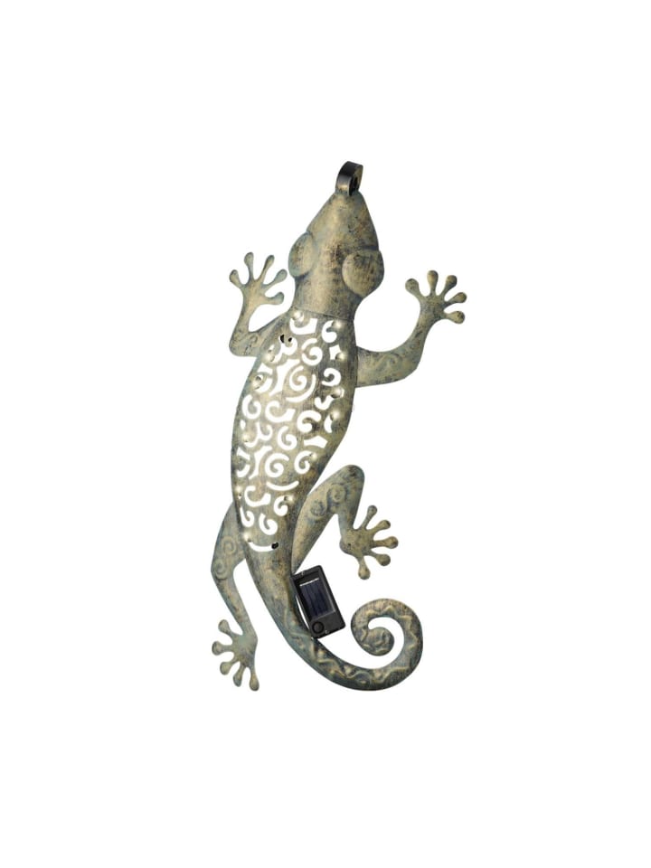 MARELIDA LED Solar Wanddekoration GECKO in bronze - H: 46cm günstig kaufen onesize