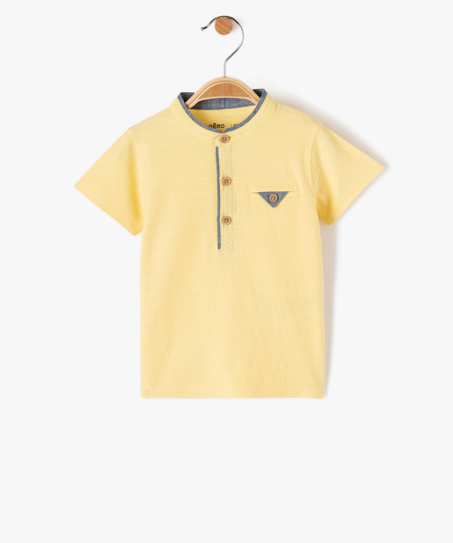 Polo bébé Garçon à col mao jaune | GEMO