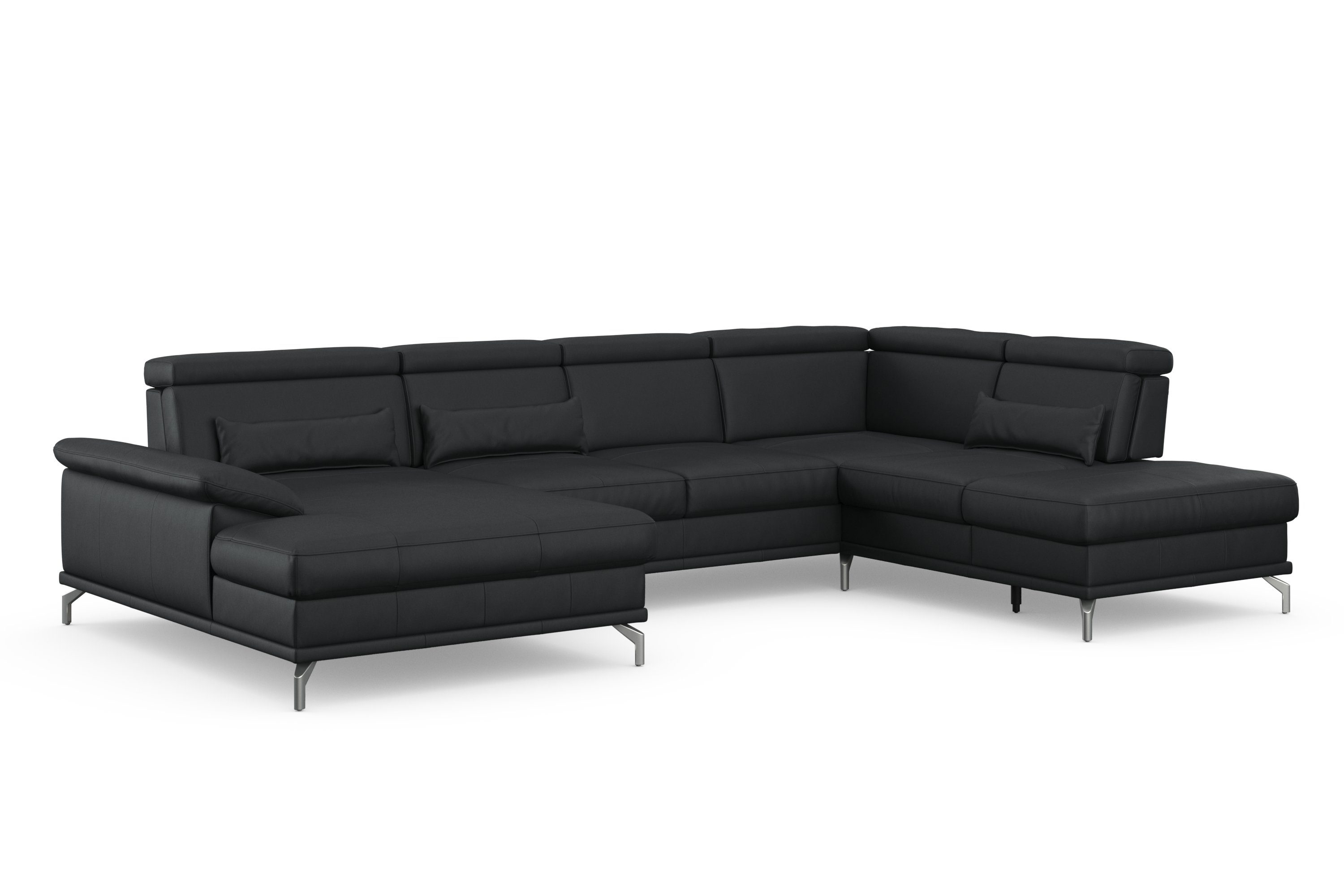 sit&more Wohnlandschaft Cabrio, Sitztiefenverstellung und Federkern, jeweils inklusive 3 Nierenkissen