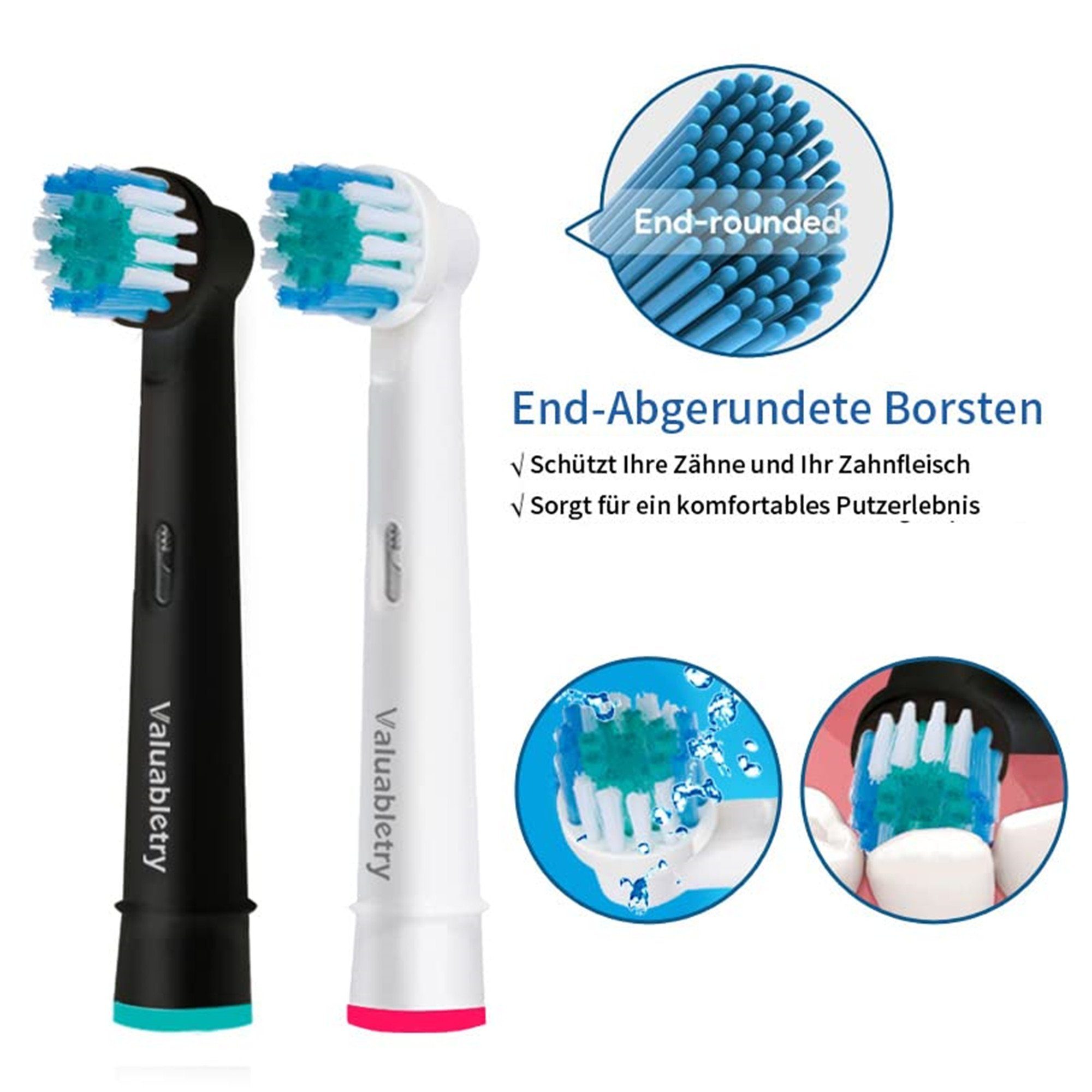 Tisoutec Aufsteckbürsten Standard-Bürstenköpfe Kompatibel mit ORAL B-Modellen, mit Precision Clean,3D Whitening,Sensitive Clean,Tiefenreinigung,Zahnbürsten Aufsätze für Zahnbürsten oral b,Aufsteckbürsten für Schallzahnbürsten Ersatzbürsten Standard-B