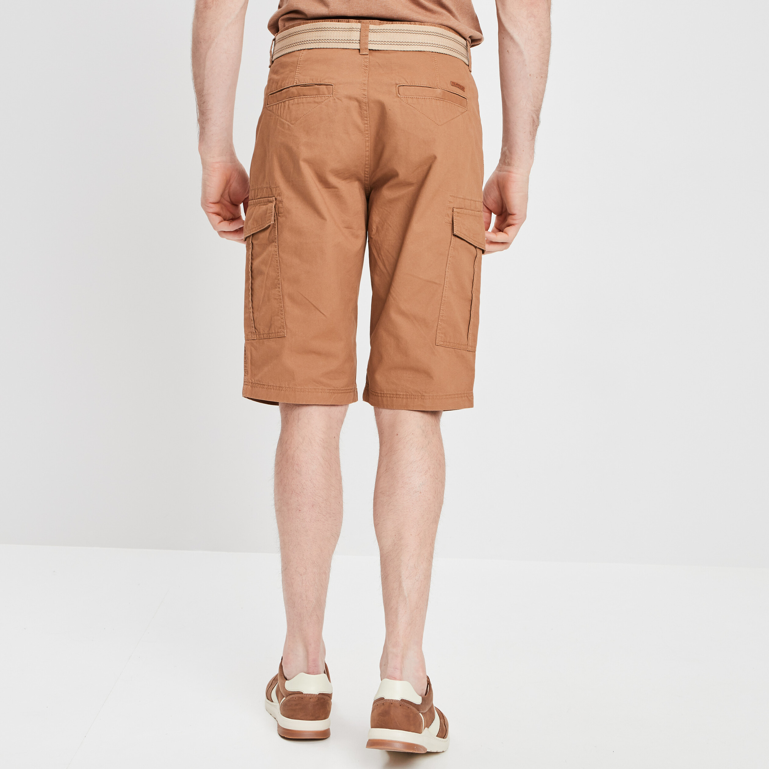 Bermuda cargo ceinturé camel homme | La Halle