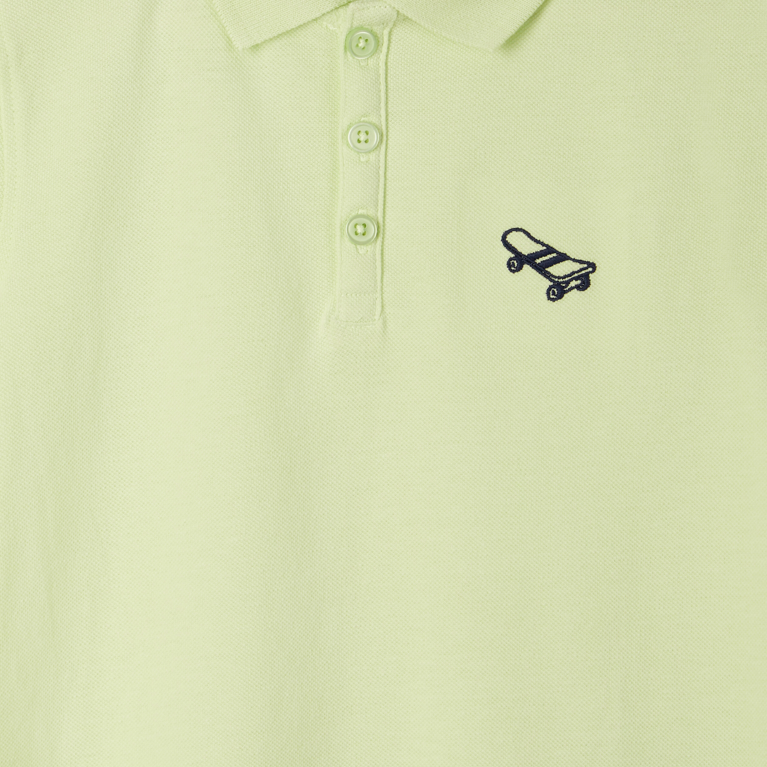 Polo manches courtes à détail brodé vert garçon | La Halle