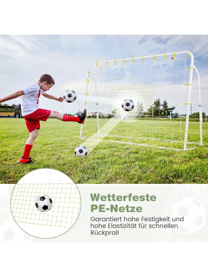 COSTWAY 2 in 1 Fußballtor & Rebounder in Weiß günstig kaufen onesize