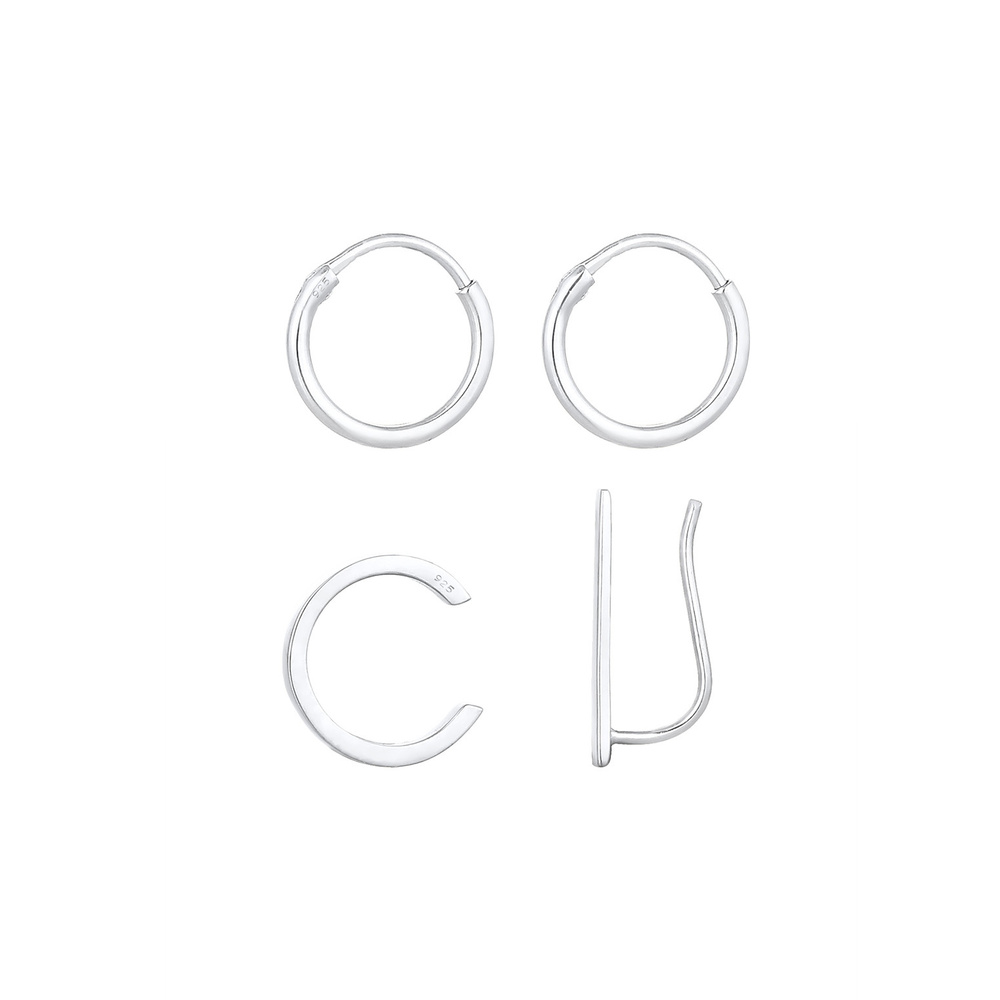 Elli Elli Boucles d'Oreilles Créoles Earcuff Earclimber Trend Blogger Basic Boucles d' Boucles d'oreilles