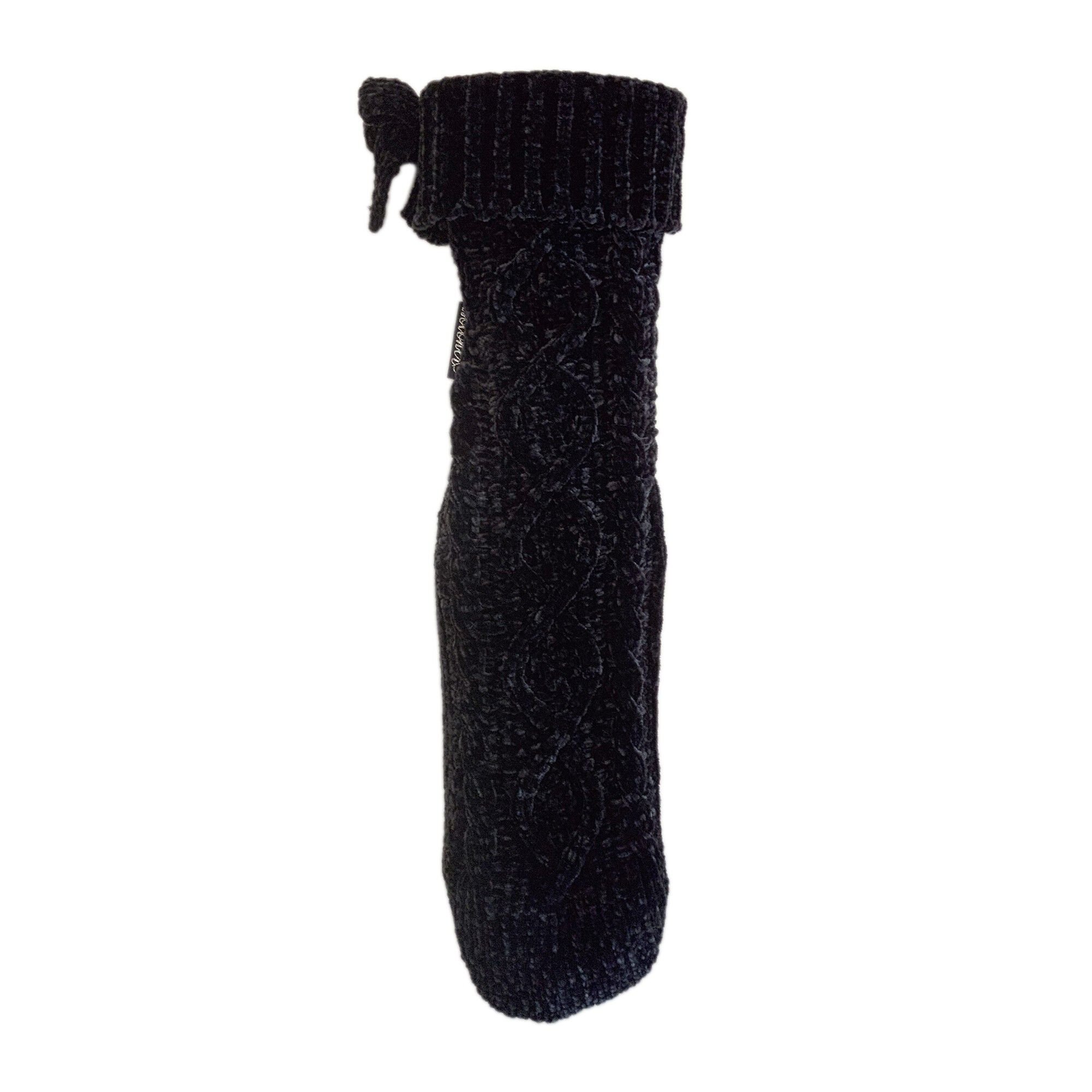 Chaussettes chaussons maille chenille torsadée entièrement fourrées