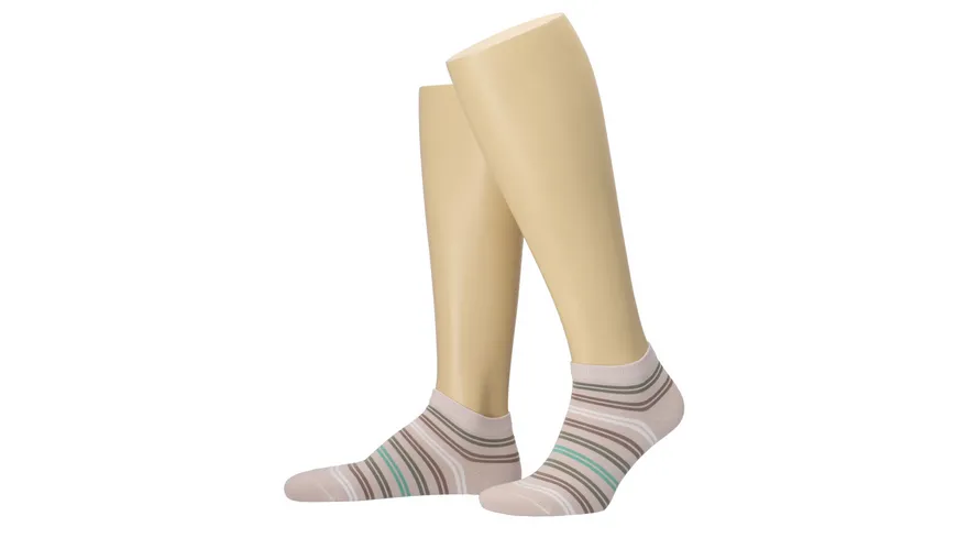MOVE UP Herren Sneaker Socken Streifen beige
