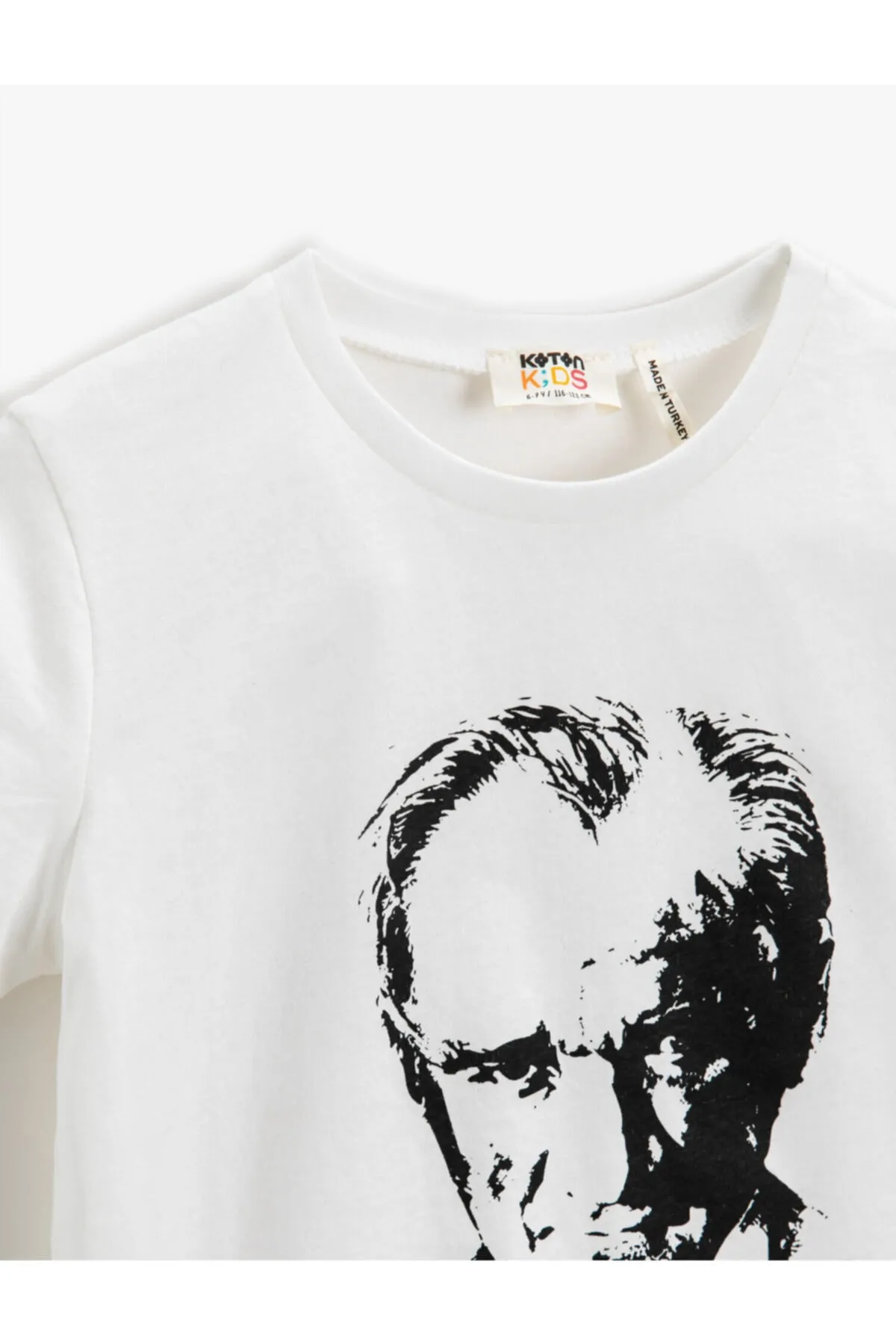 Koton  Kurzarm-T-Shirt aus Baumwolle mit Atatürk-Aufdruck