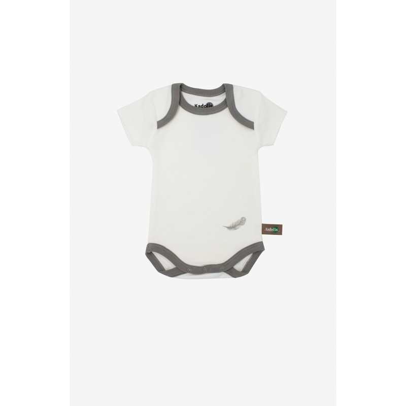 Lot de 3 Body manches courtes en Coton Bio à motifs plumes