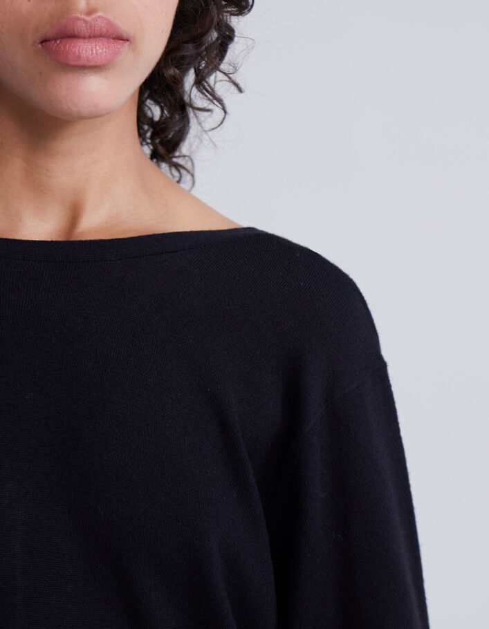 Cardigan maille tricot noir réversible femme