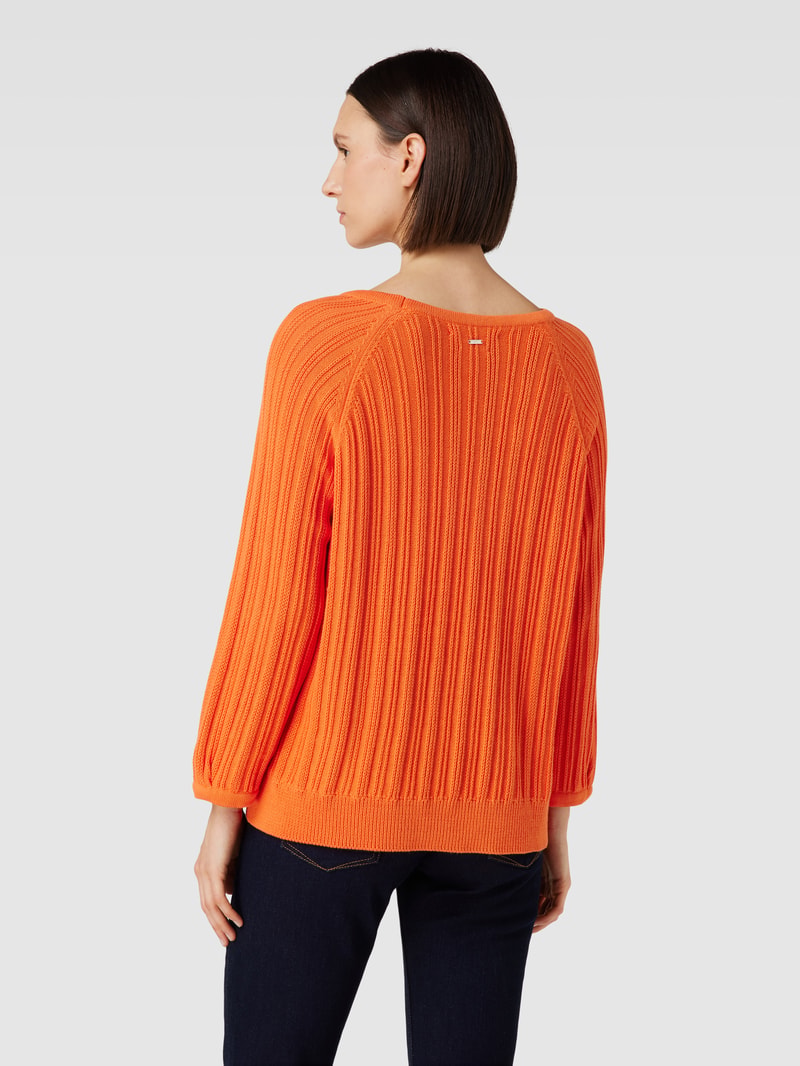 Strickpullover mit Rundhalsausschnitt Modell 'LESLEY' in orange