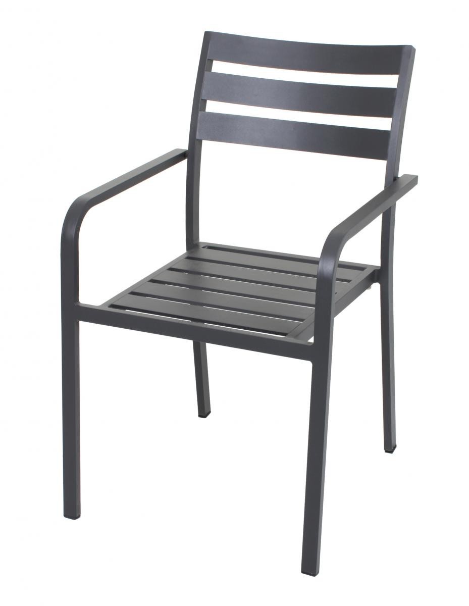 Garden Pleasure Harms Tischgruppe TREVISO 3 tlg., anthrazit / 1x Tisch 305253 / 2x Stapelstuhl 305254