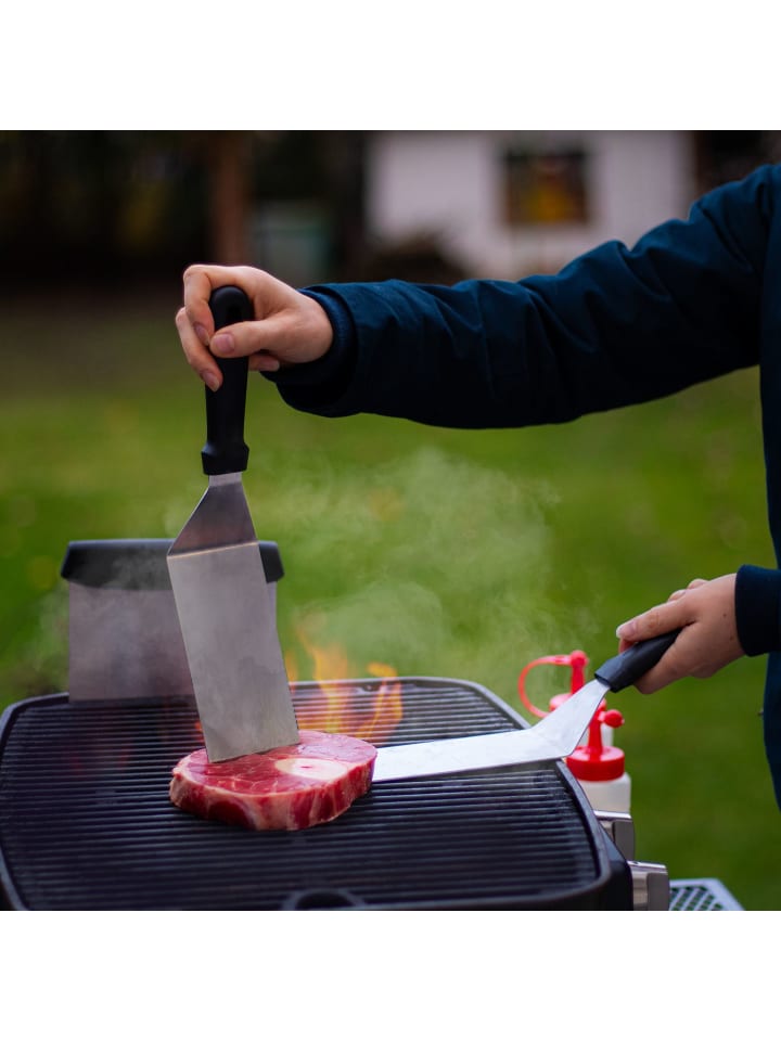 Intirilife 9-teiliges Grillbesteck Set Edelstahl in Silber - Schwarz günstig kaufen onesize