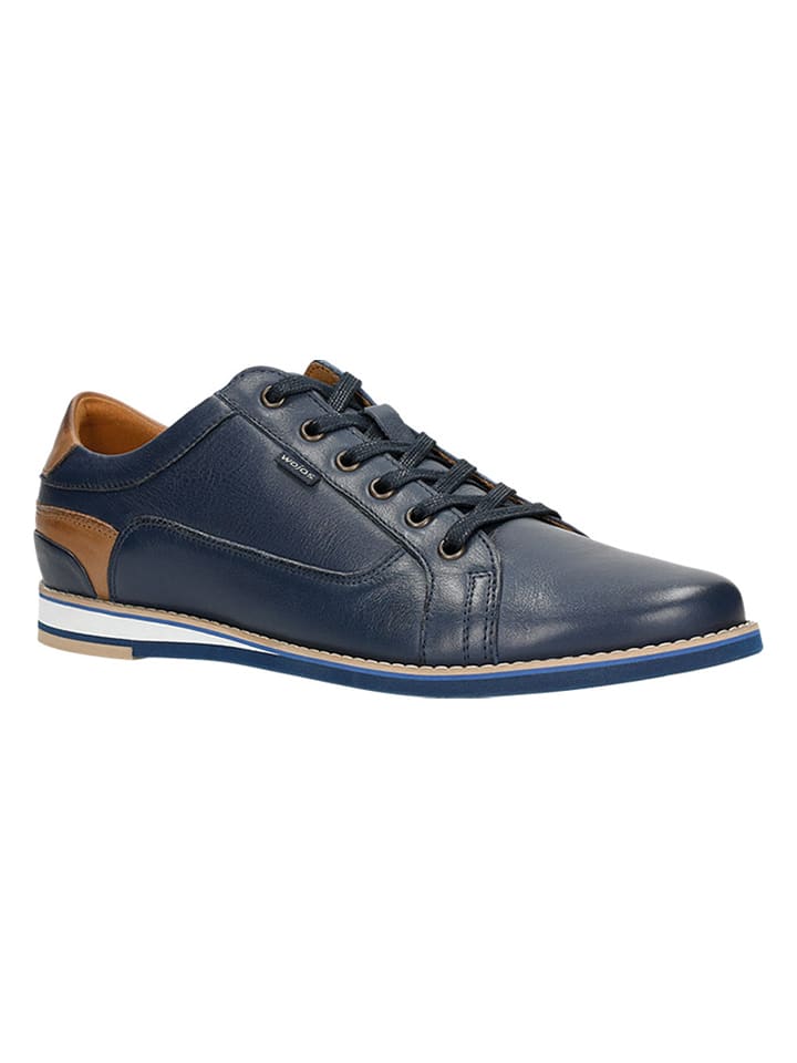 Wojas Leder-Sneakers in Dunkelblau/ Braun günstig kaufen