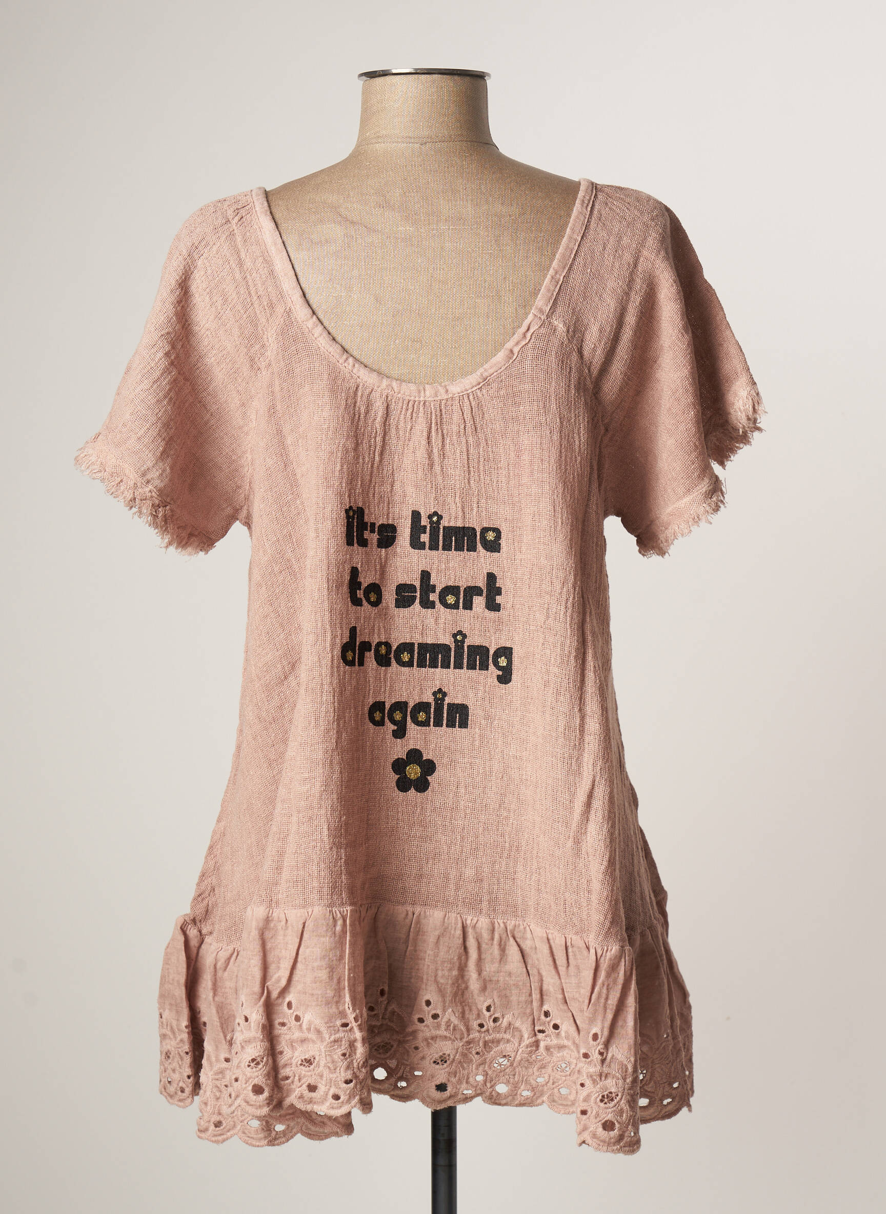 Au Soleil De St Tropez Tuniquemanchecourte Femme couleur rose