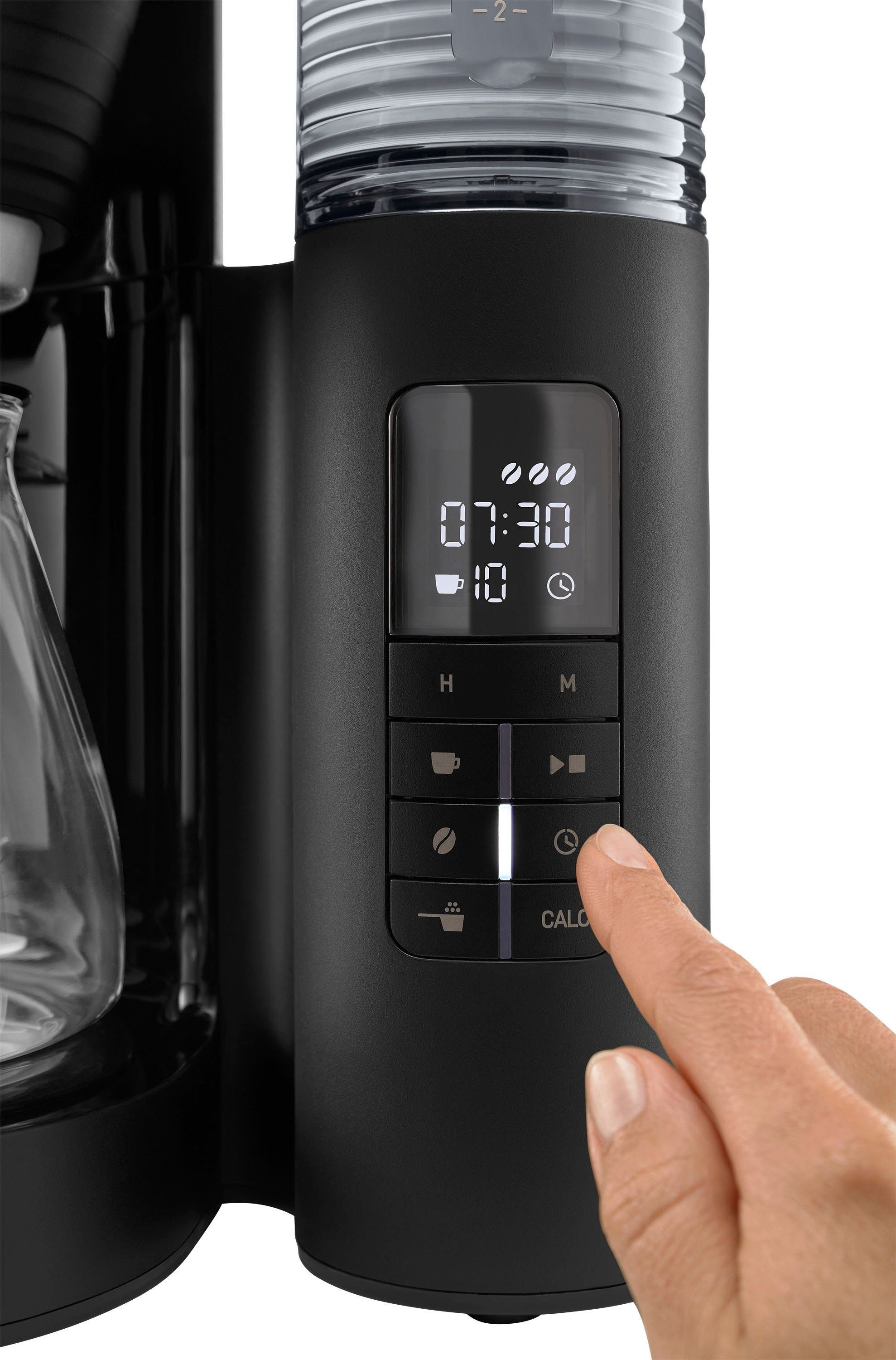 Melitta Kaffeemaschine mit Mahlwerk AromaFresh X 1030-06, 1,25l Kaffeekanne, Papierfilter 1x4, 11 Mahlgradeinstellungen,Kaffeebohnen/-pulver, Timer,Warmhalteplatte