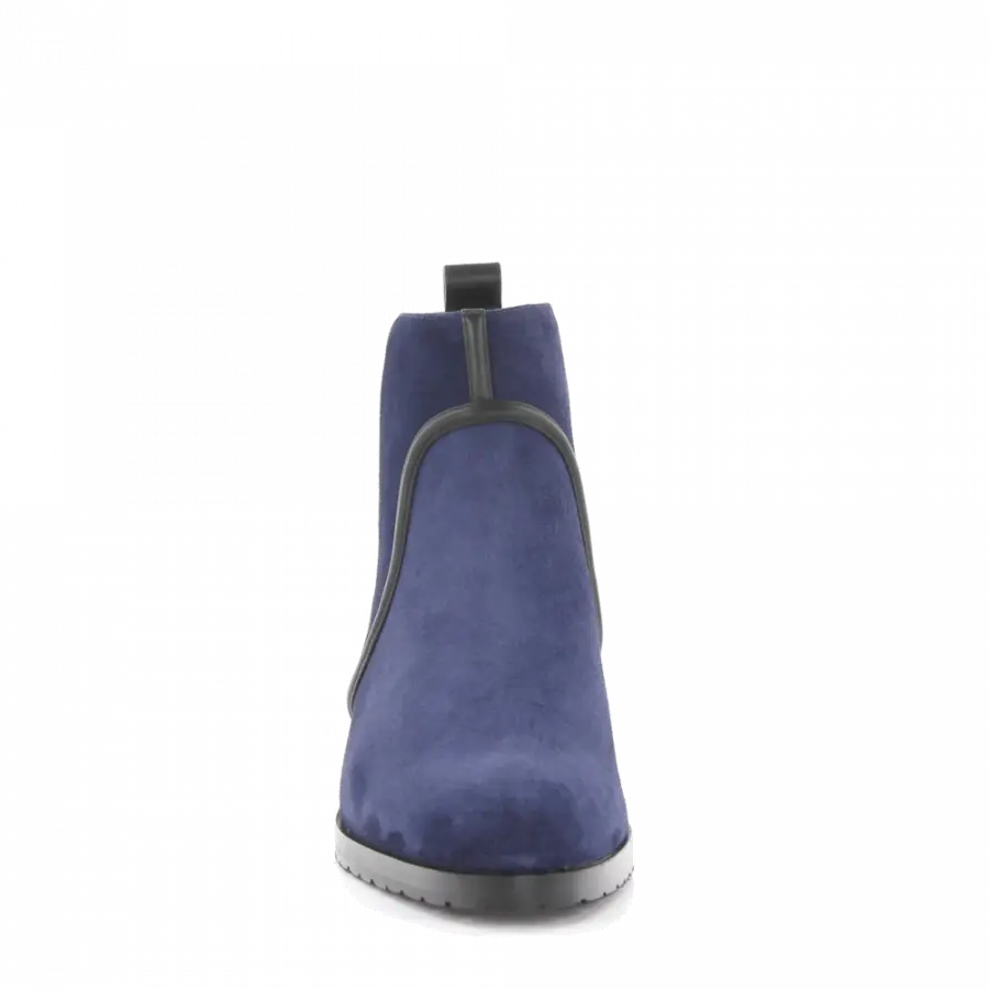 Sergio Rossi - Stiefeletten Kalbsleder Veloursleder blau - blau