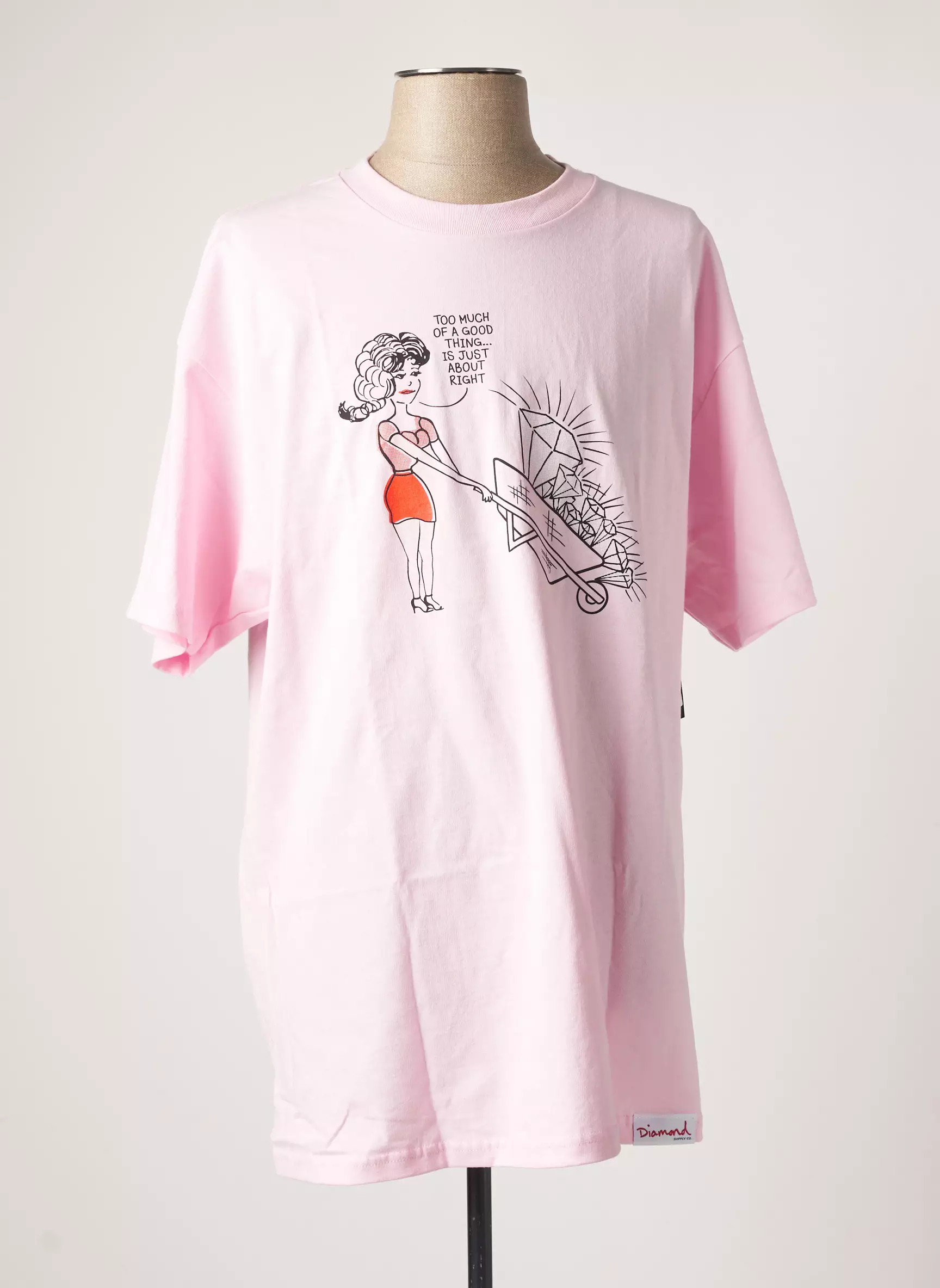 Diamond Supply Co Tshirts Homme couleur rose