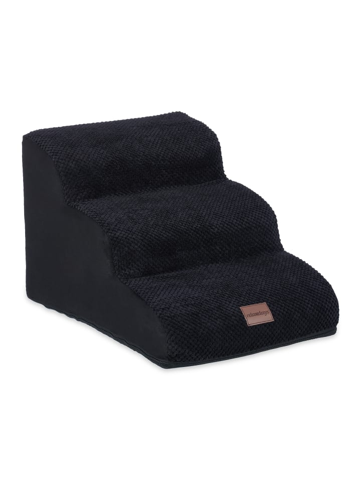 relaxdays Hundetreppe in Schwarz - (B)41 x (H)33 x (T)54 cm günstig kaufen onesize