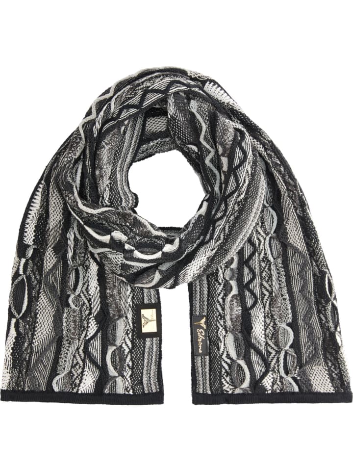 Carlo Colucci Strickschal Corapi in Schwarz / Grau günstig kaufen onesize