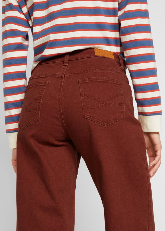 Stretch-Jeans Culotte, knöchelfrei