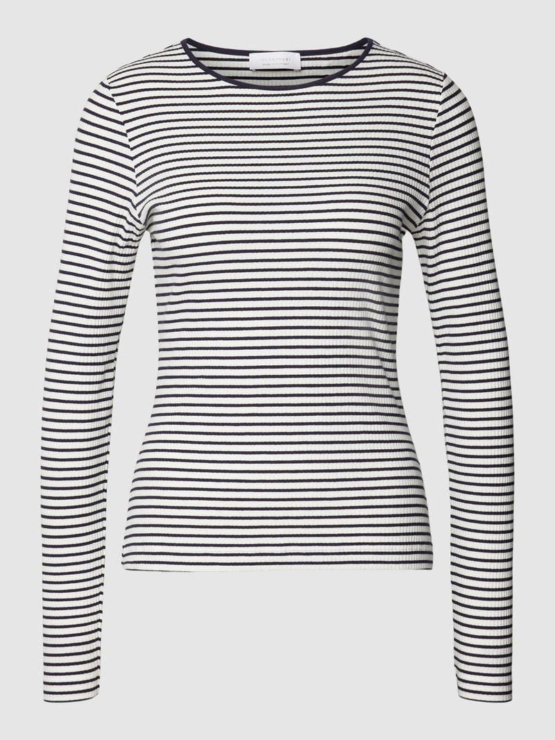 Longsleeve mit Streifenmuster in marineblau