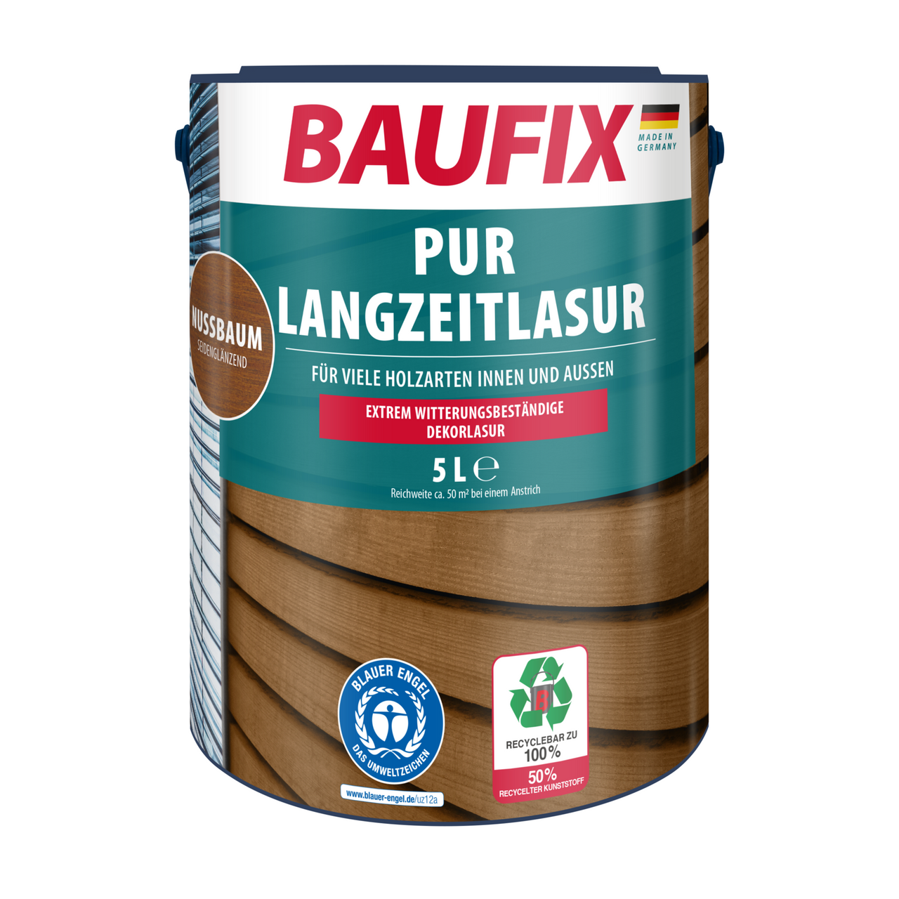 Baufix PUR-Langzeitlasur nussbaum