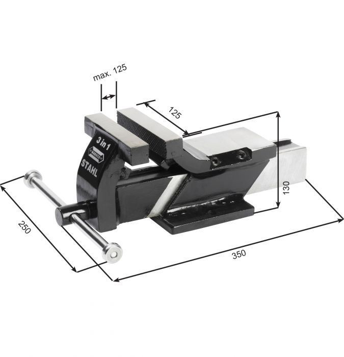 Wabeco 40103 Schraubstock 125 mm