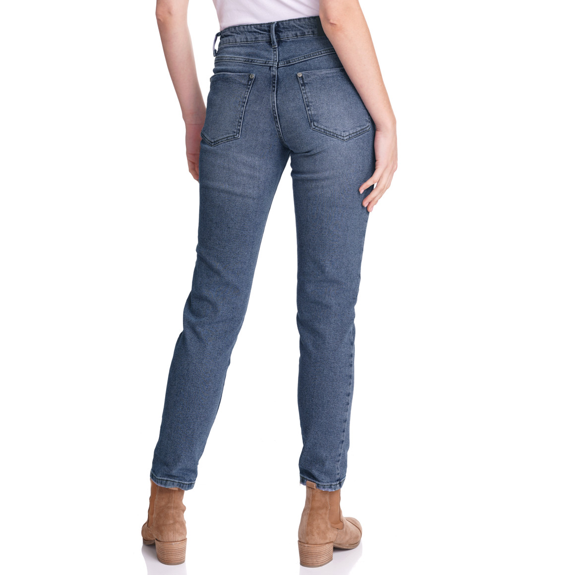 Damen Mom-Jeans mit Used-Waschung