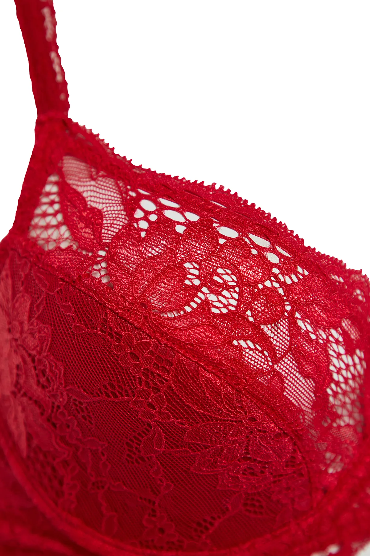 Trendyol Collection  Roter Balconette-Strick-BH mit U-Bügeln und U-Bügeln in Rot THMSS23SU00075